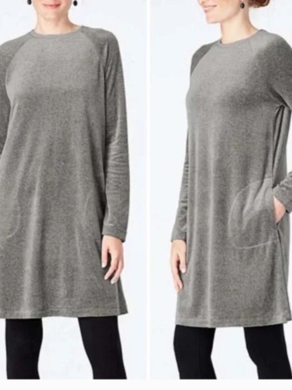 🌷Pure J Jill‎ Velour Tunic Dress Pima Cotton Long Sleeve Cozy Loungewear 2X